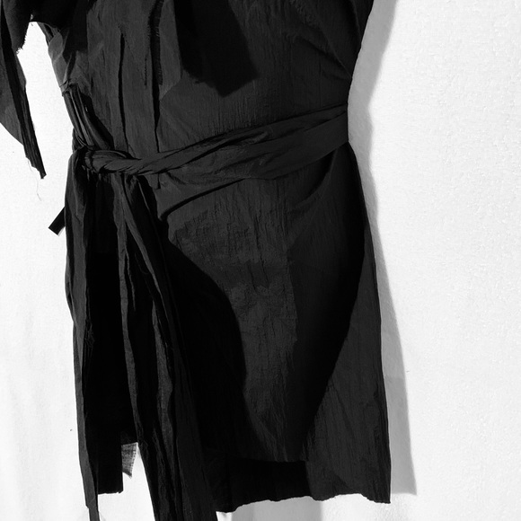 NWT Bebe Black Deconstructed Long Top with Tie SM - Picture 3 of 8